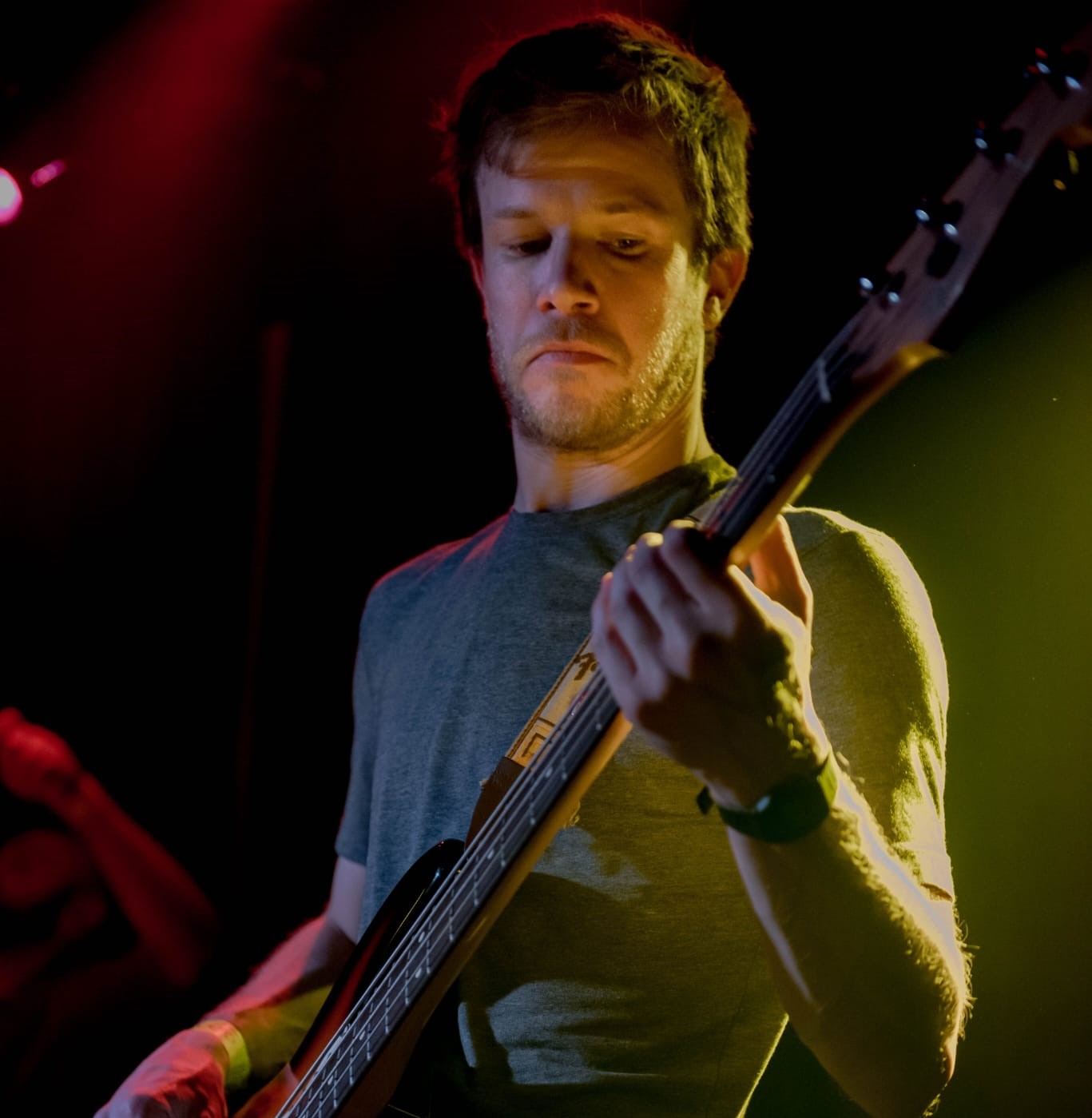 Joe performing on bass